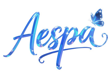 “Aespa” 绚丽水晶艺术字体