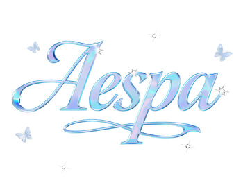“Aespa” 水晶蝴蝶艺术字体