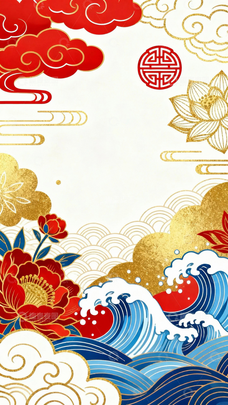 传统国风吉祥纹理背景15