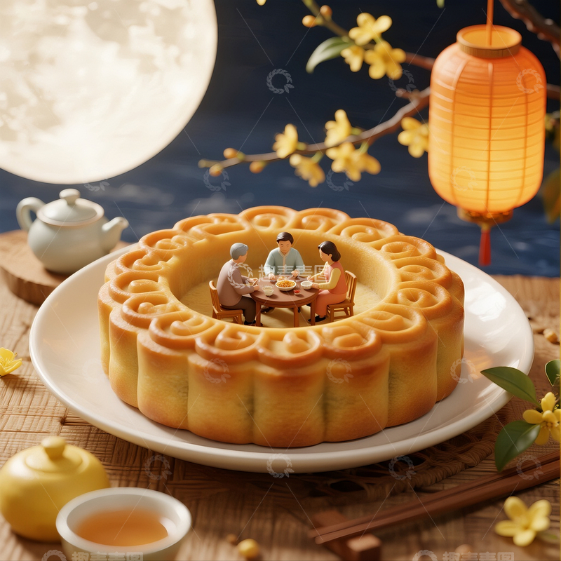 源文件下载【趣麦麦图】月饼中的一家人7