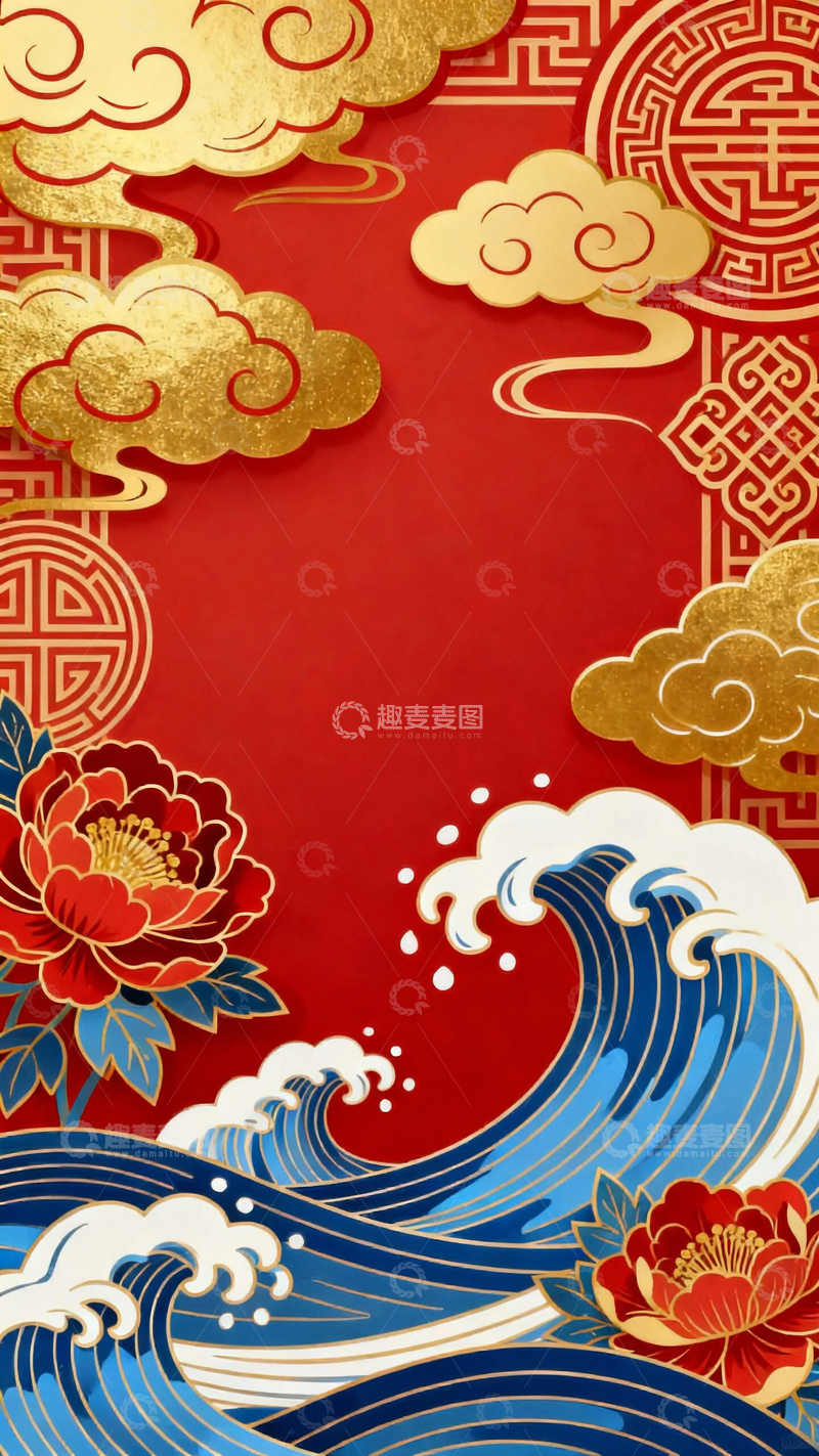 高清大图下载【趣麦麦图】传统国风吉祥纹理背景7