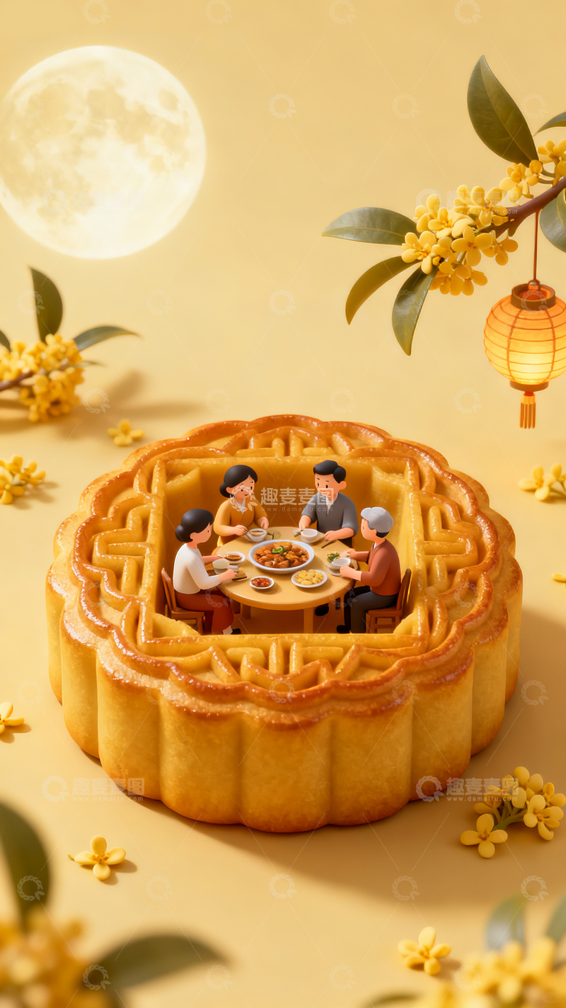 源文件下载【趣麦麦图】月饼中的一家人12