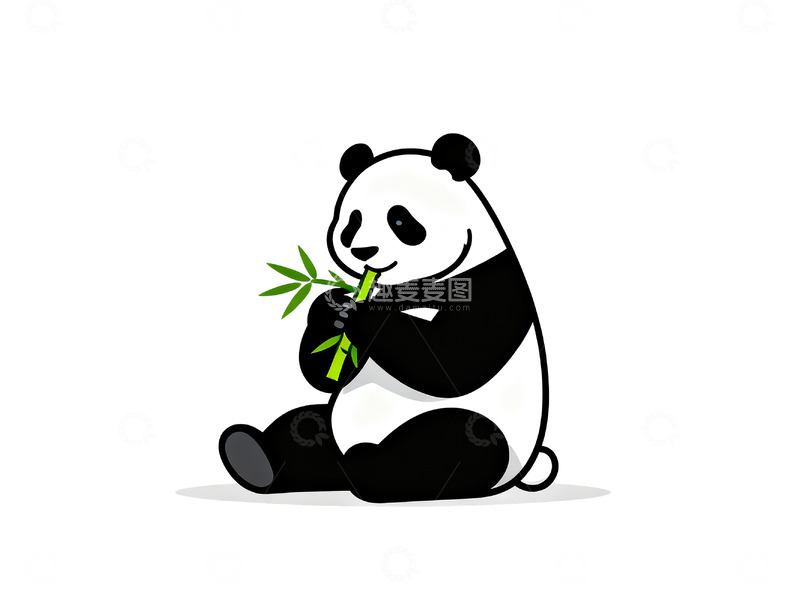 高清大图下载【趣麦麦图】插画风格大熊猫2