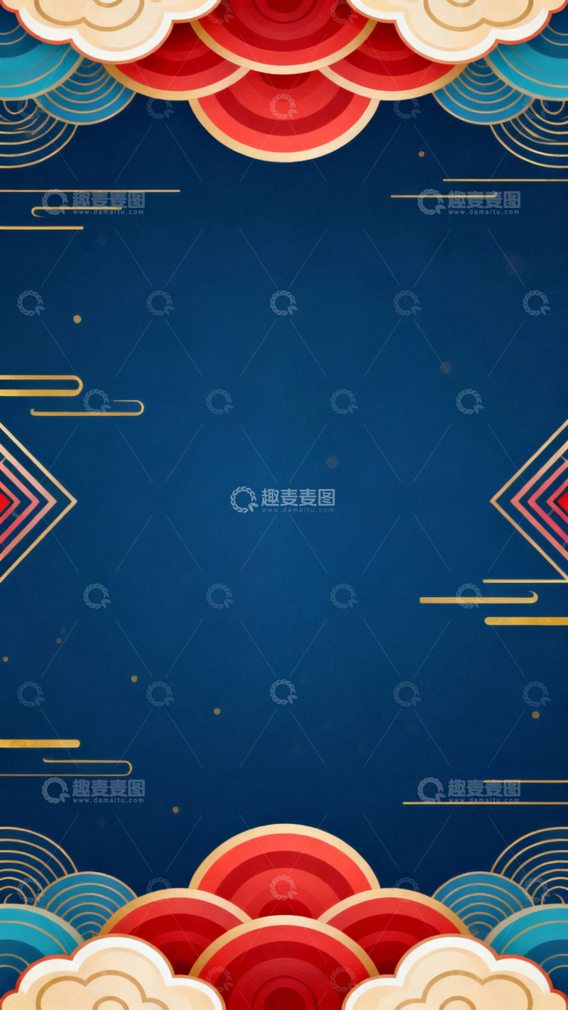 高清大图下载【趣麦麦图】国风国潮新年底图2