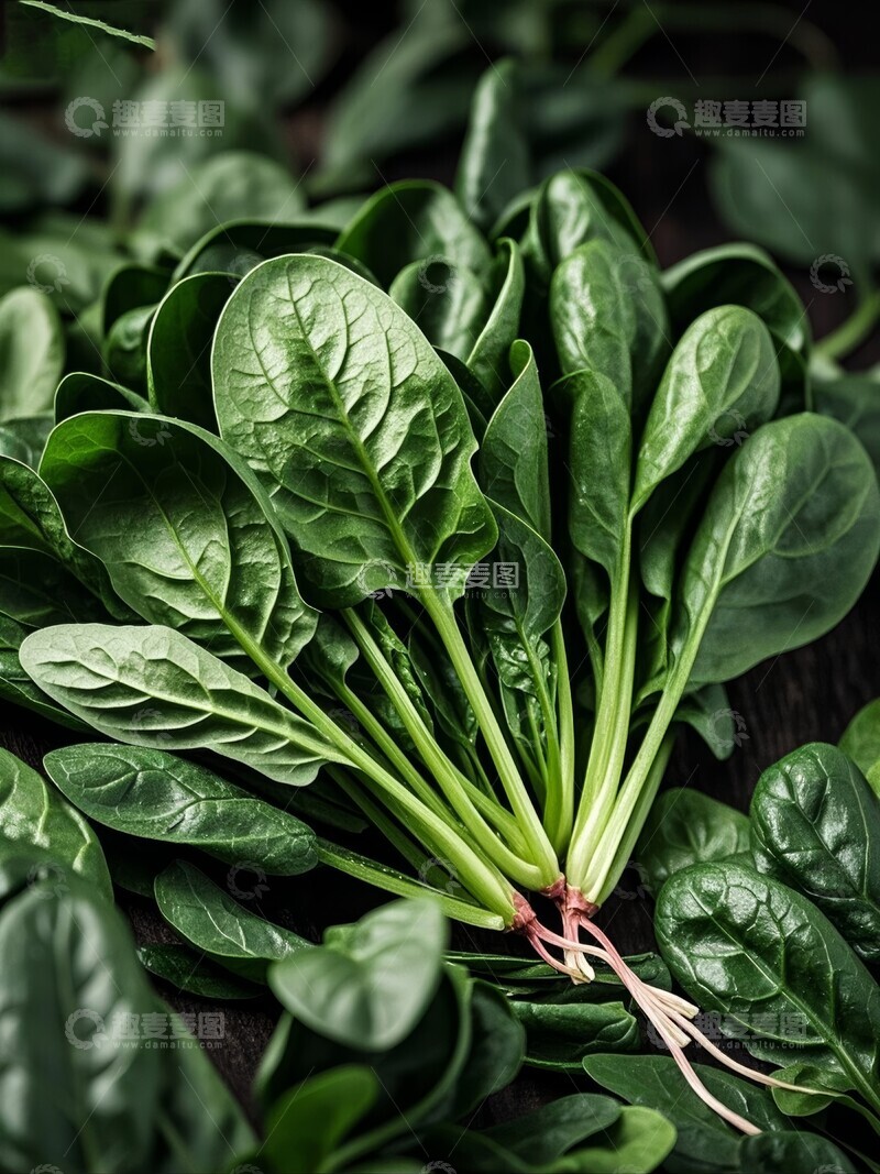 高清大图下载【趣麦麦图】新鲜绿色菠菜特写
