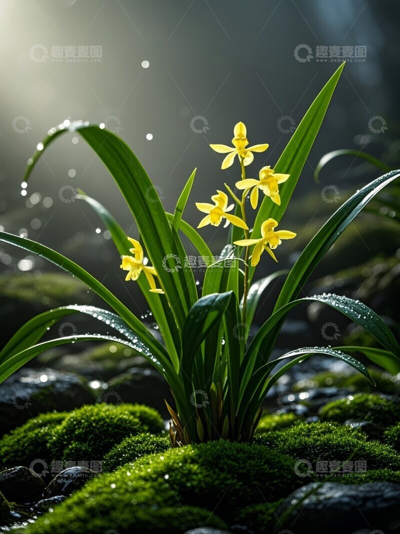 高清大图下载【趣麦麦图】阳光下的黄色兰花