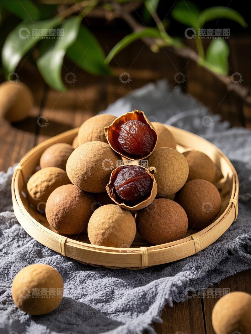 高清大图下载【趣麦麦图】新鲜桂圆与干果展示