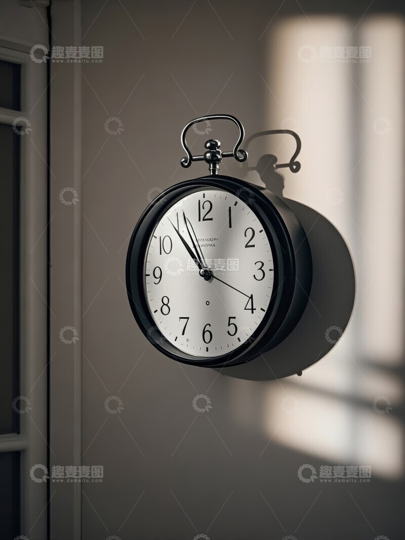 高清大图下载【趣麦麦图】墙上挂着的圆形时钟