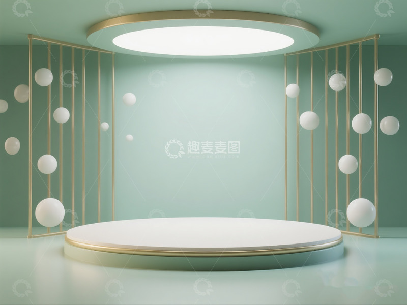 高清大图下载【趣麦麦图】清新几何风格产品展示台