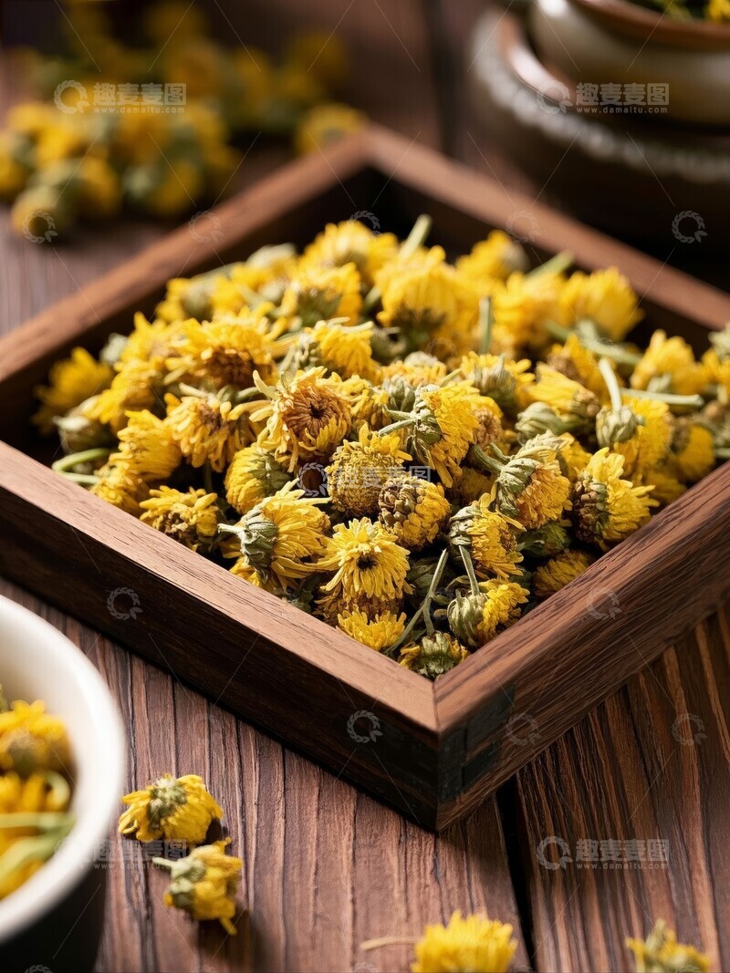 高清大图下载【趣麦麦图】木盒中的干菊花
