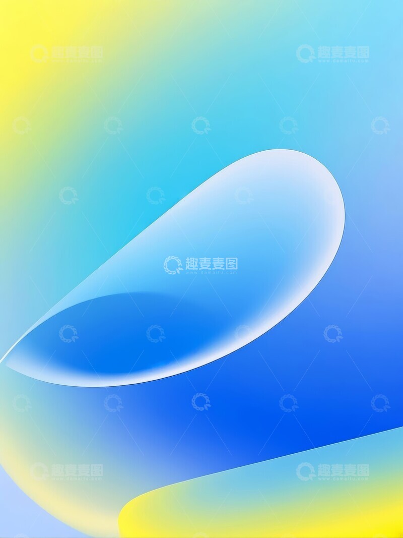 高清大图下载【趣麦麦图】蓝色与黄色渐变的抽象波浪背景
