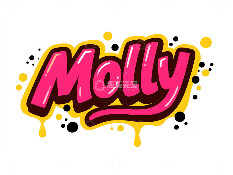 高清大图下载【趣麦麦图】色彩鲜艳的 Molly 艺术字体