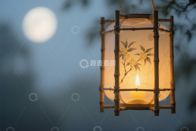 高清大图下载【趣麦麦图】中秋节日室外灯笼