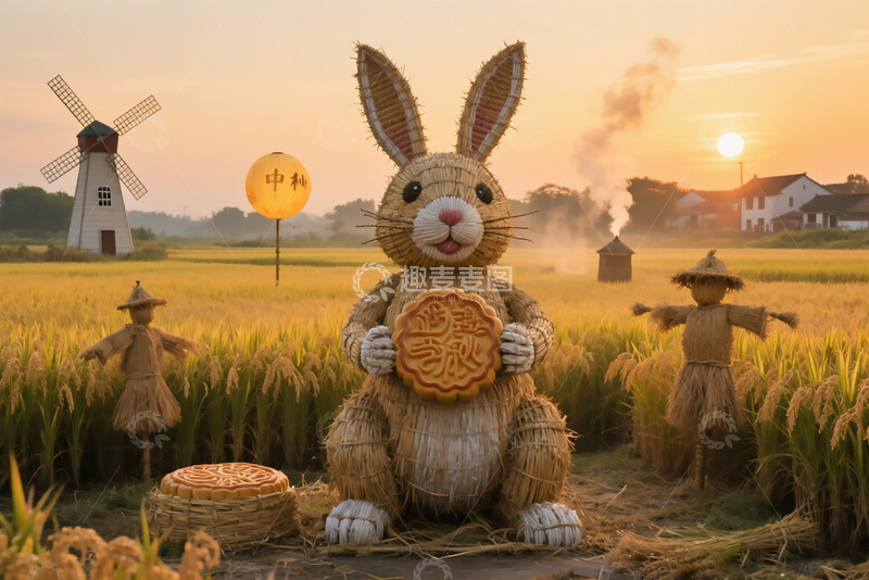 高清大图下载【趣麦麦图】中秋兔子大模型
