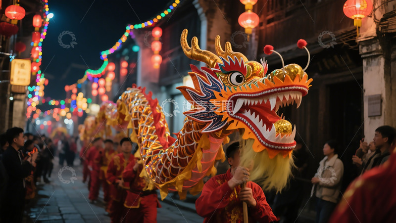 高清大图下载【趣麦麦图】节日活动舞花灯