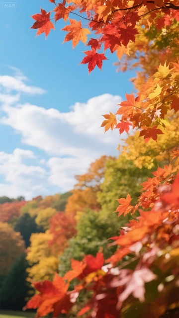 秋天红色枫叶