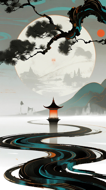 新中式国风水墨画