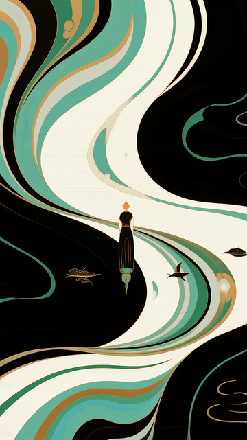 新中式抽象条纹