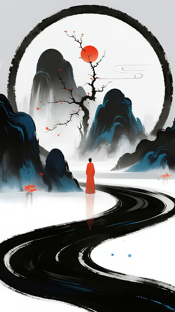 新中式国风水墨画