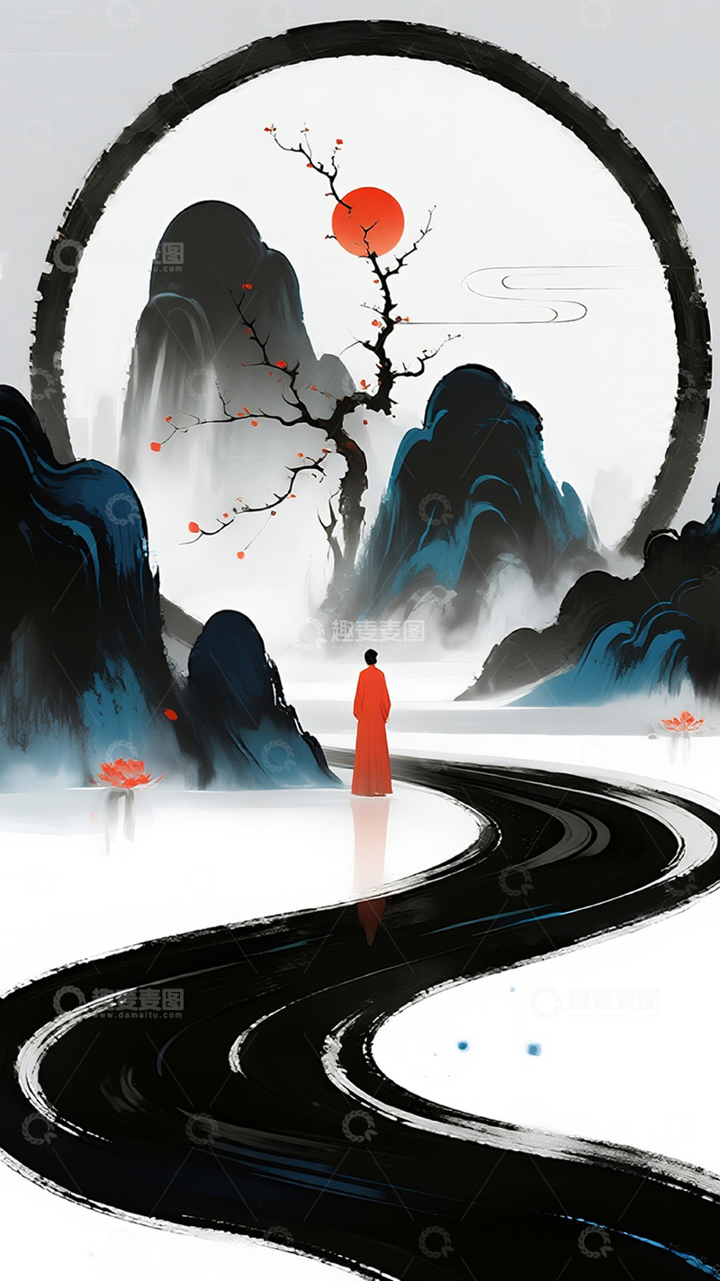 高清大图下载【趣麦麦图】新中式国风水墨画