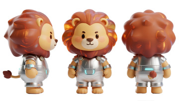 科幻风狮子玩偶形象展示