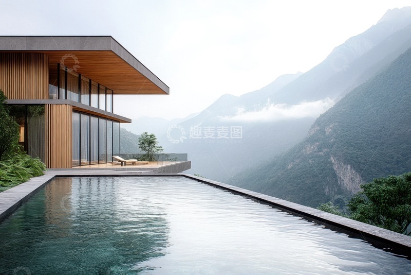 高清大图下载【趣麦麦图】山林里的度假村建筑