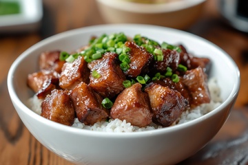 一碗牛肉粒盖饭美食