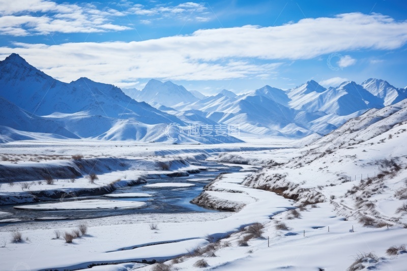 高清大图下载【趣麦麦图】冬季白雪覆盖的田野