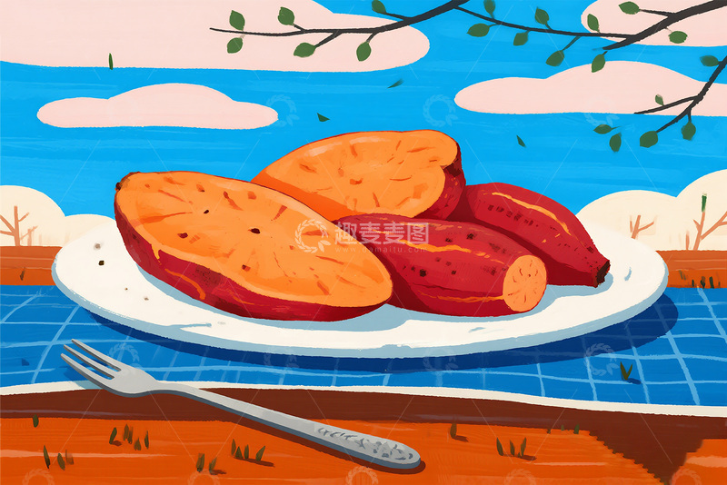 高清大图下载【趣麦麦图】红薯插画图16