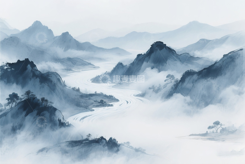 高清大图下载【趣麦麦图】国风水墨画31