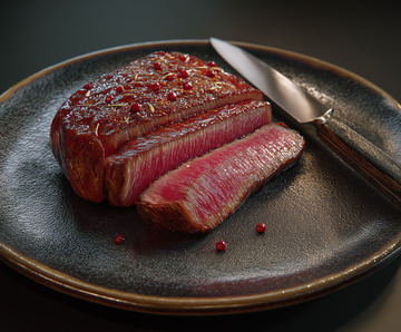 一块美味的牛排