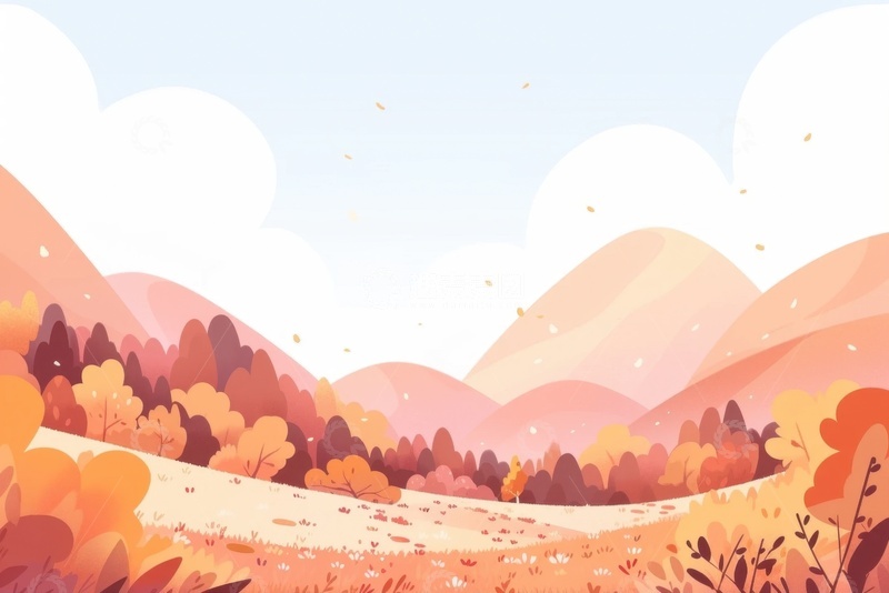 高清大图下载【趣麦麦图】秋季山林山丘背景