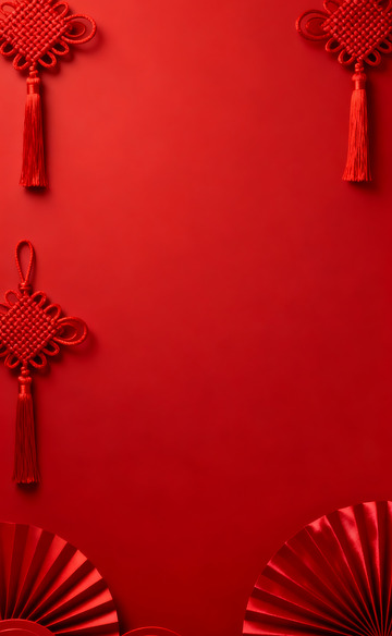 红色中国结福字挂