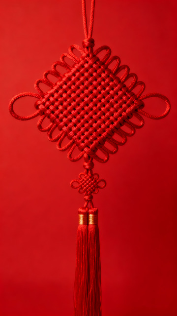 红色中国结福字挂件