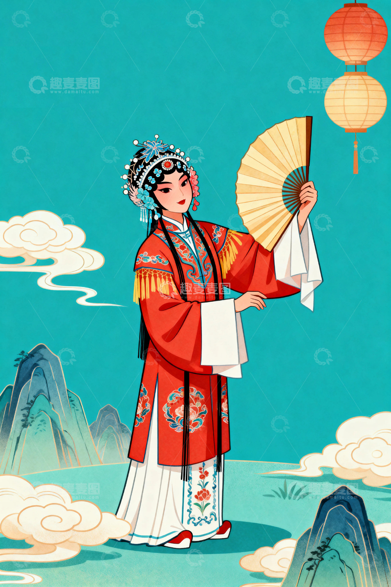 高清大图下载【趣麦麦图】国潮中国风京剧人物0156