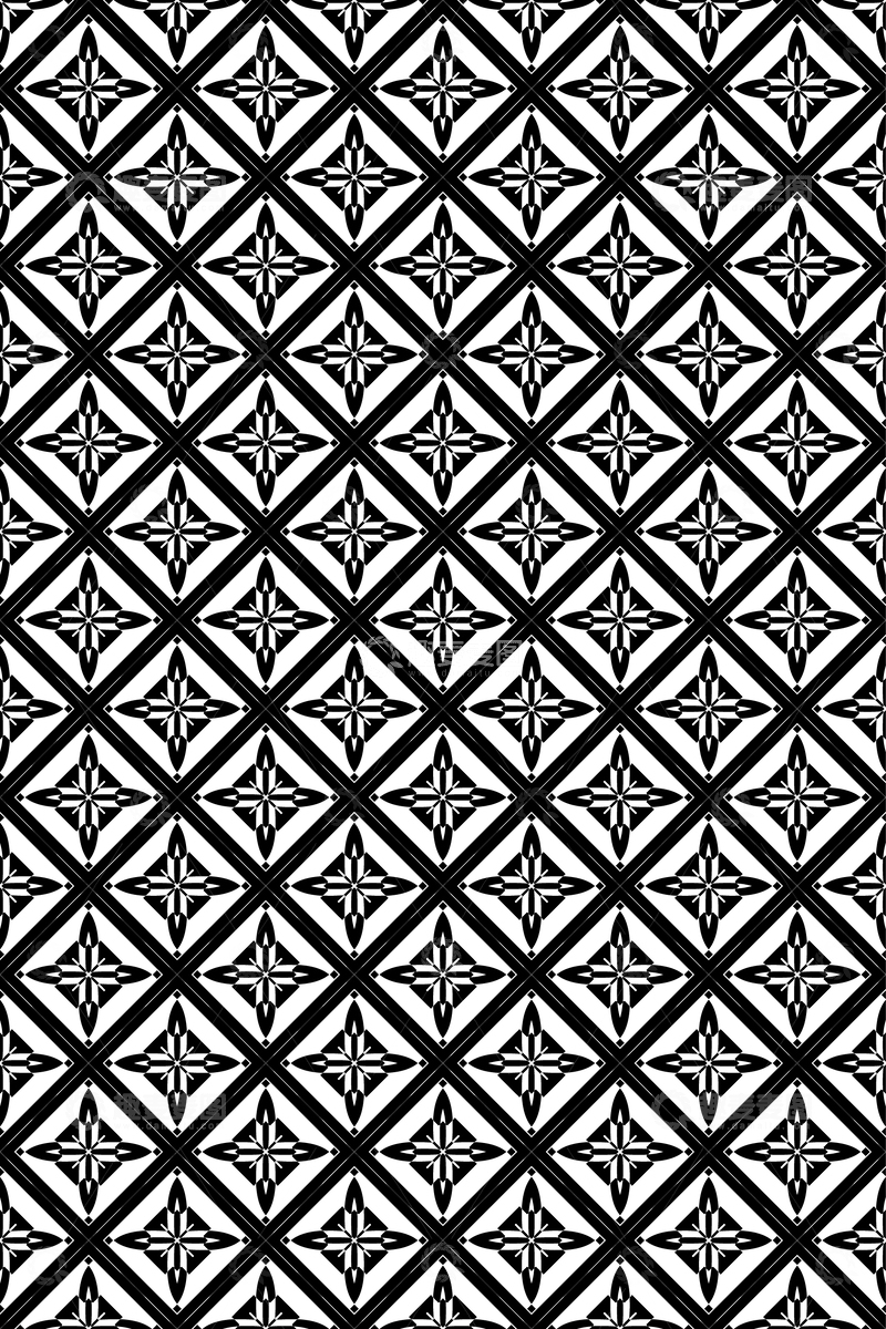 源文件下载【趣麦麦图】黑白几何无缝花型设计