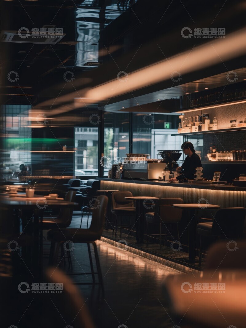 高清大图下载【趣麦麦图】现代咖啡馆室内环境