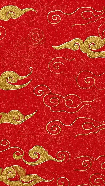 国风金色祥云纹样1