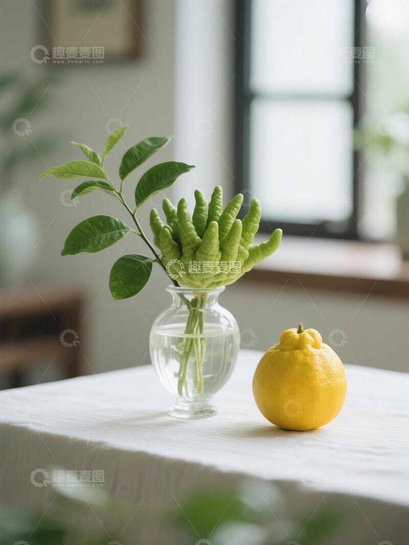 佛手柑枝条与果实家居摆设