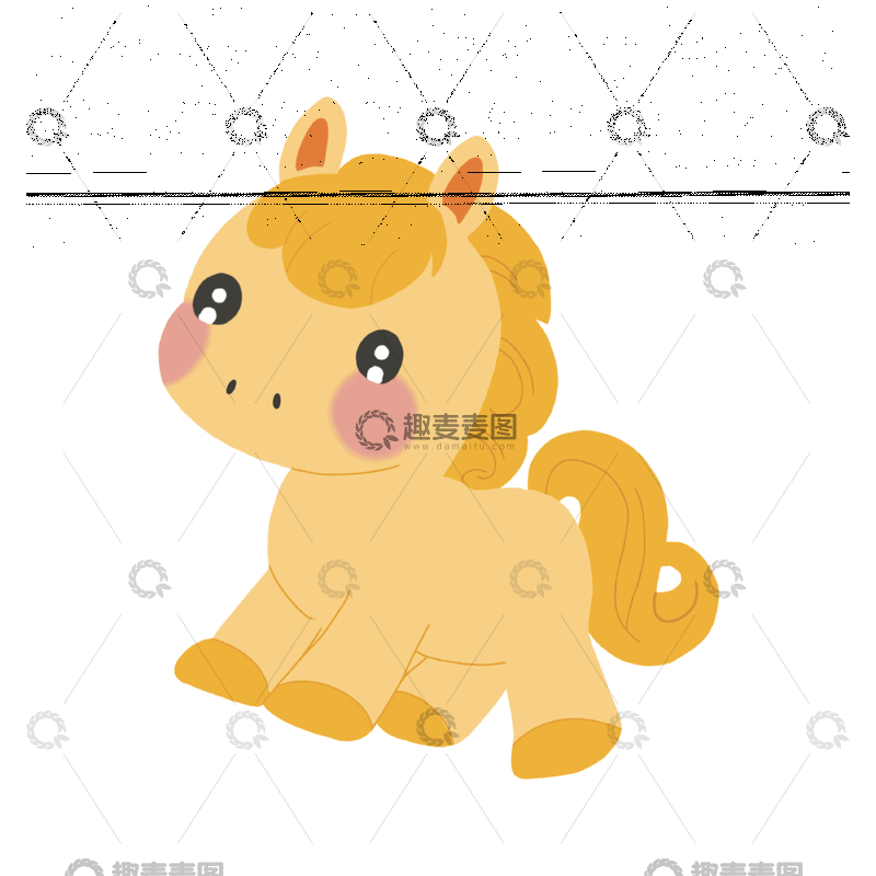 源文件下载【趣麦麦图】可爱卡通插画小马2