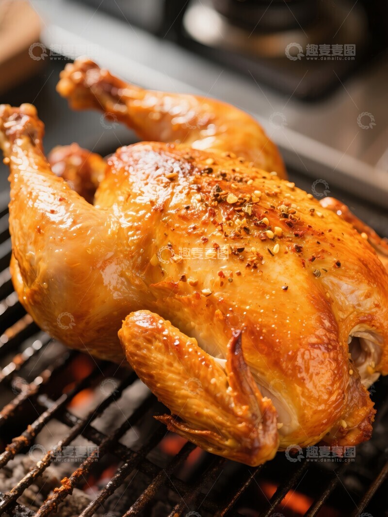 高清大图下载【趣麦麦图】刚出炉的烤鸡摆盘