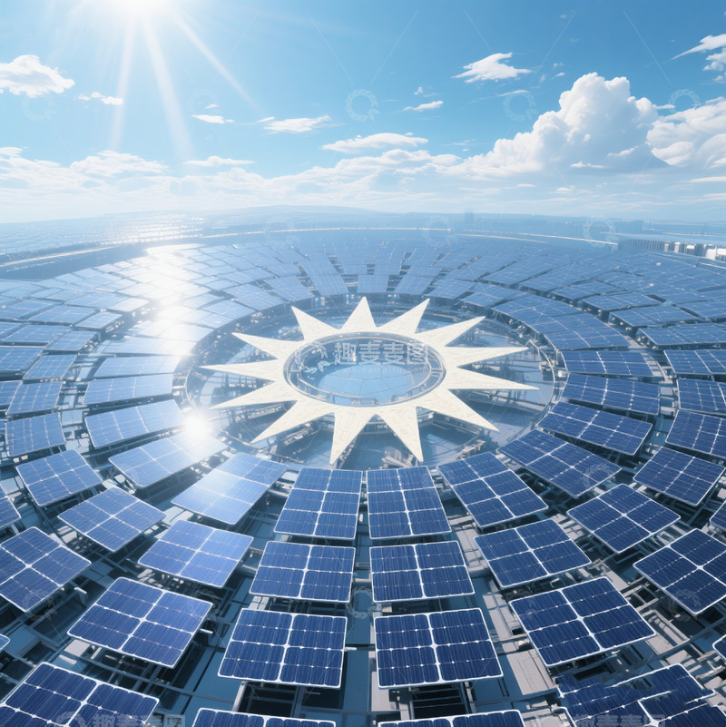 高清大图下载【趣麦麦图】大型太阳能板阵列