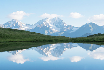 草原冰山湖水风景图5