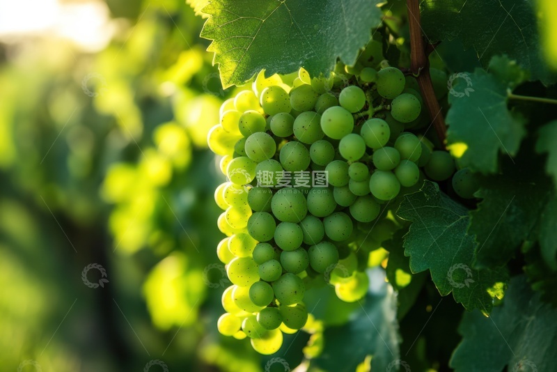 高清大图下载【趣麦麦图】葡萄园里的绿色葡萄