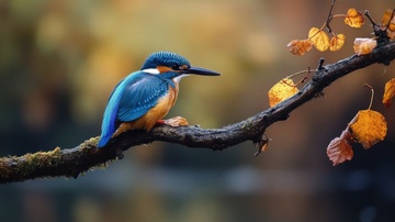 站在树枝上的翠鸟