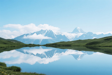 草原冰山湖水风景图4