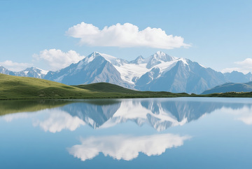 草原冰山湖水风景图7