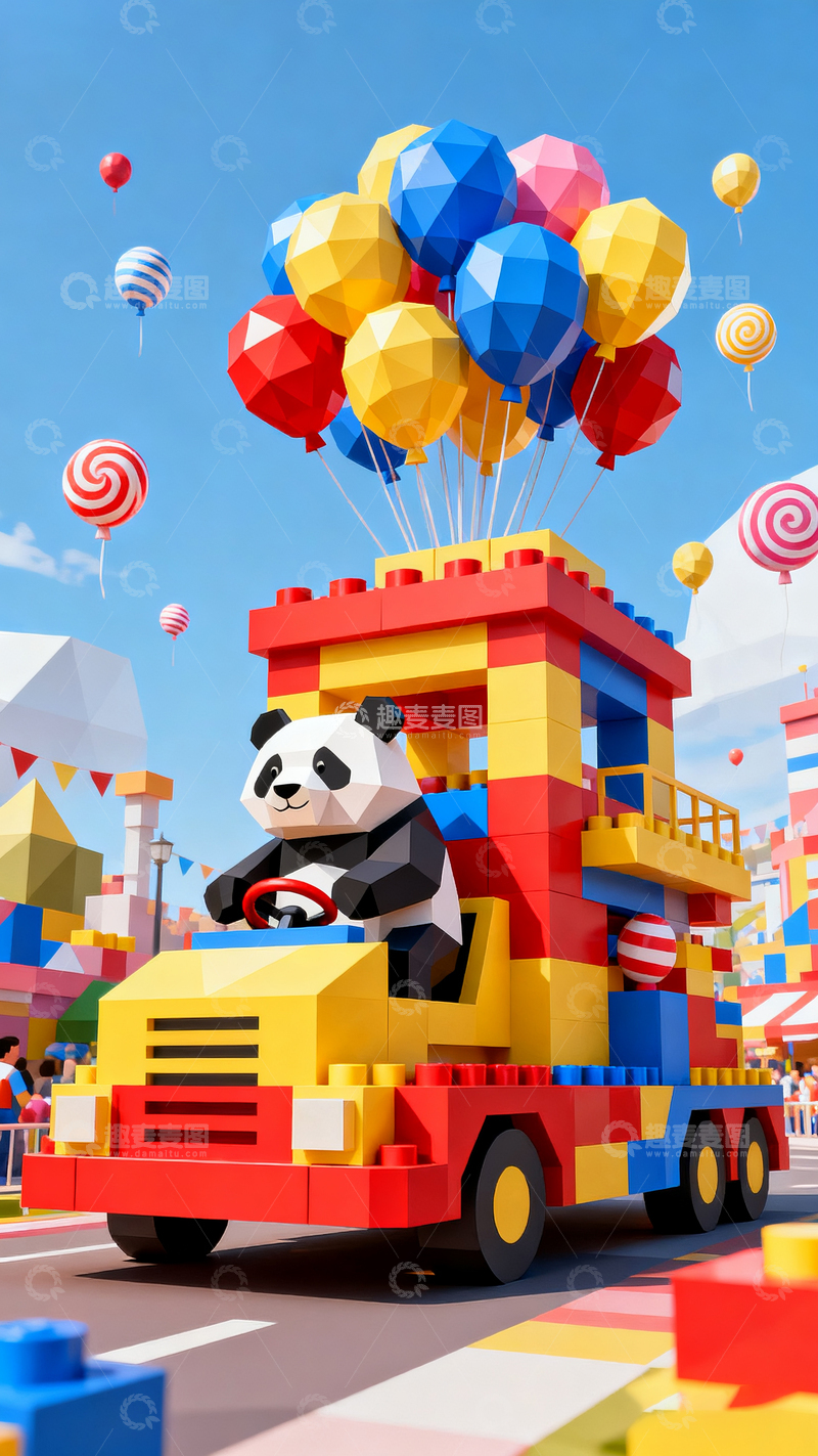 高清大图下载【趣麦麦图】国庆节积木世界