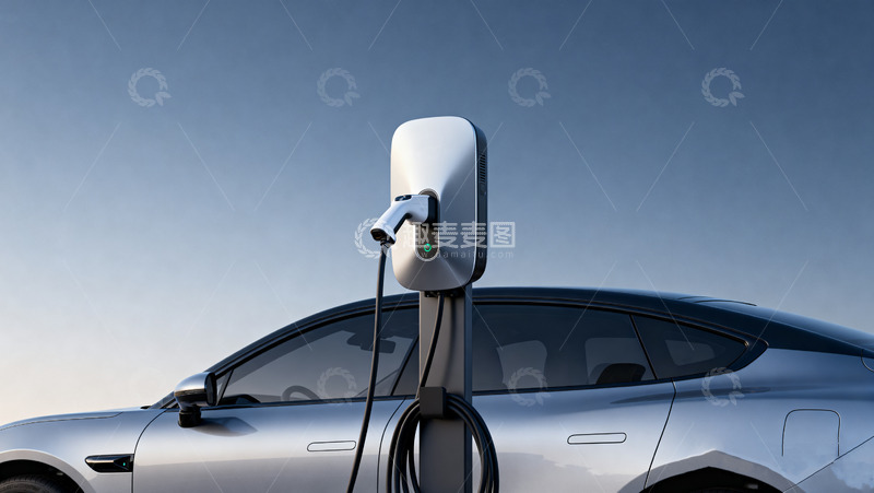 高清大图下载【趣麦麦图】电动汽车充电桩与车辆特写