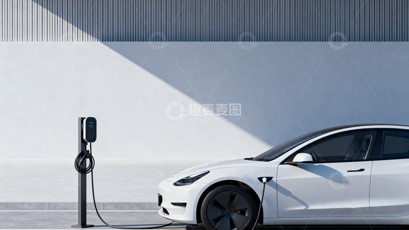 高清大图下载【趣麦麦图】电动汽车充电桩旁充电